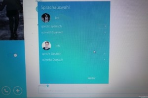 Auswahl der zu übersetzenden Sprache bei Skype