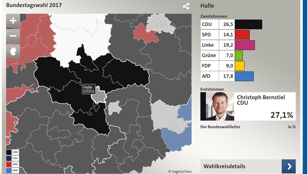 Ergebnisse der Bundestagswahl in Halle