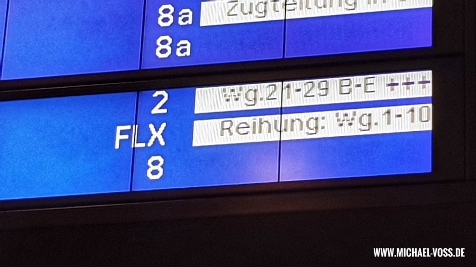 Die Gleis wird am Erfurter Hauptbahnhof nicht angezeigt