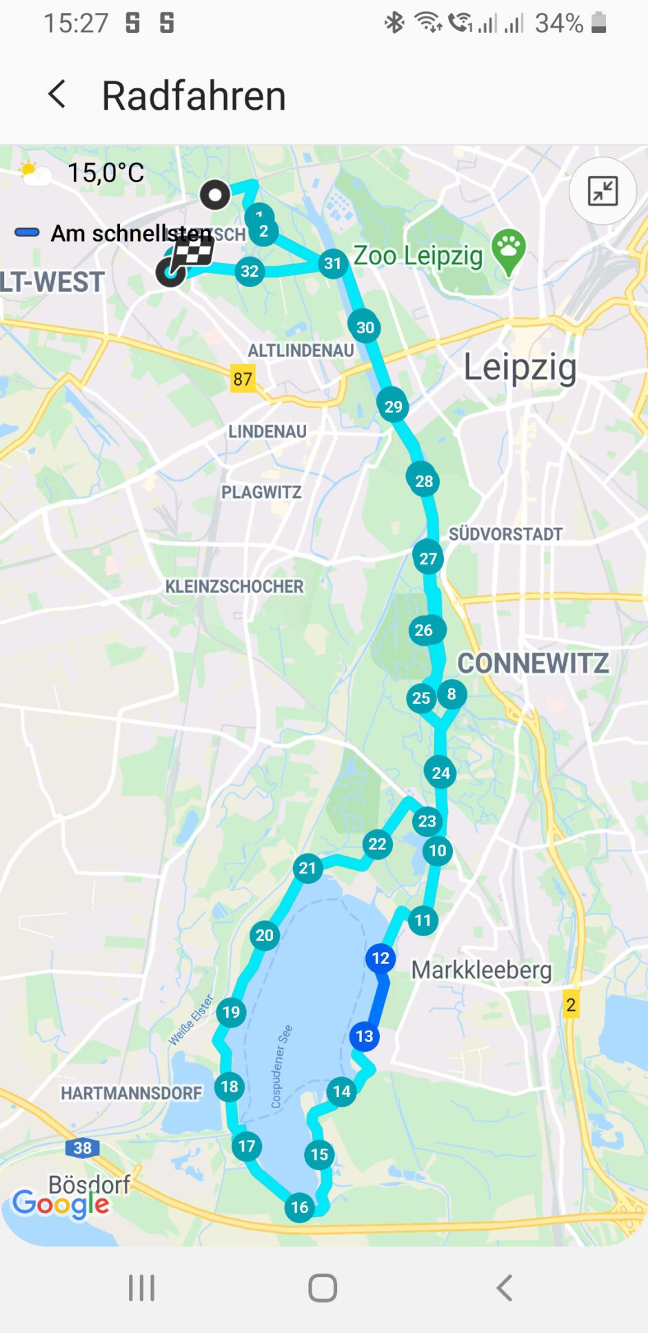 33 Kilometer nur im Grünen durch Leipzig und Markkleeberg