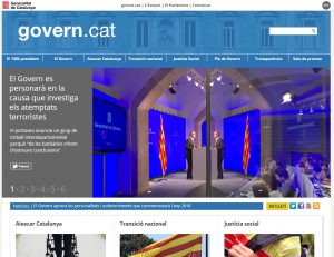 Umgezogene Internetseite der abgesetzten Regionalverwaltung von Katalonien