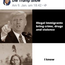 Post zu Donald Trump auf meinem Facebook-Profil